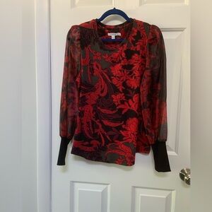 Chico's Black and Red Patterned Blouse